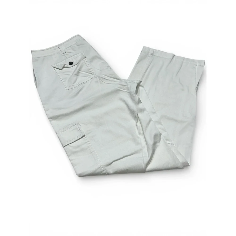 Liz Claiborne New York Womens White Stretch Cargo Pants / Utility‎ Pants Size 14